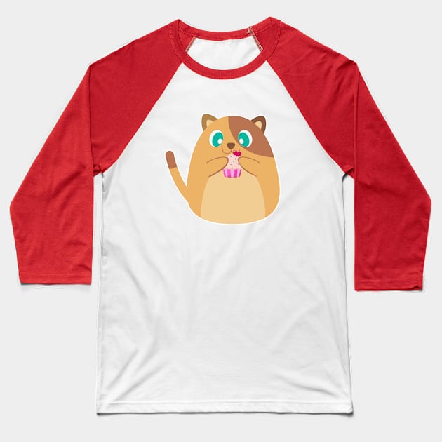 Cute Kitty C Baseball T-Shirt by Namarqueza